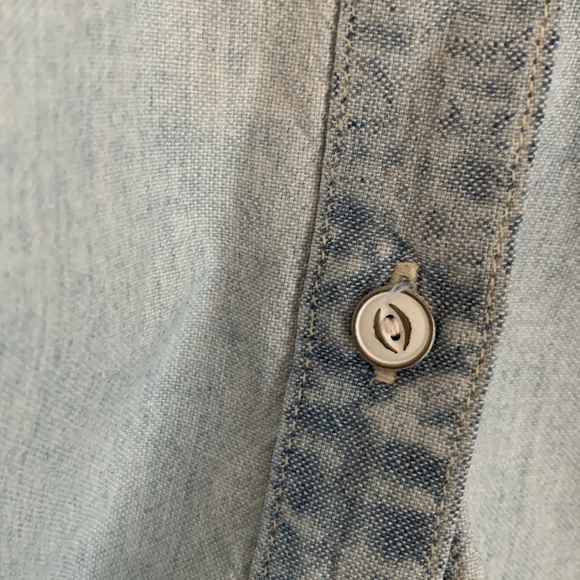 Ag denim chambray button up front Longsleeve blouse shirt top jean NWOT - Picture 3 of 8
